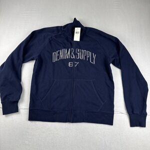 New! Denim & Supply Ralph Lauren Mens Full Zip Hoodie Medium Navy Comfort